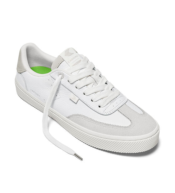 Pánské volnočasové boty Cariuma TOCA White Premium Leather Smoke White Suede Sneaker