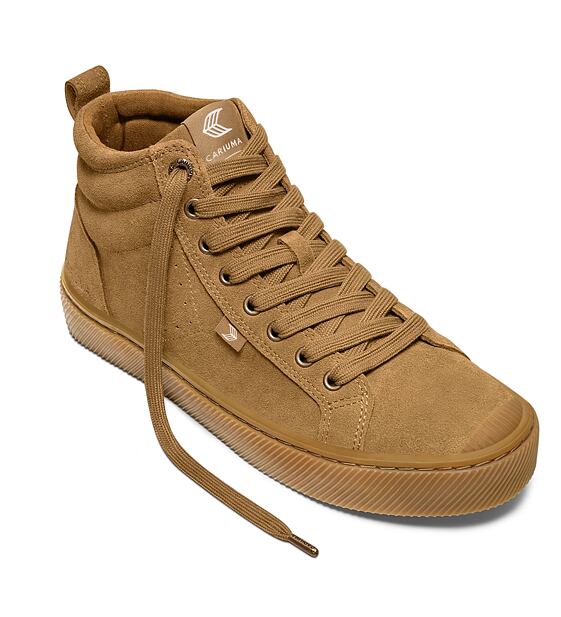 Mens leisure shoes Cariuma OCA High All Camel Suede Sneaker
