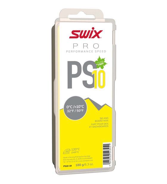 Glide wax Swix PS10 Yellow 0°C/+10°C, 180g