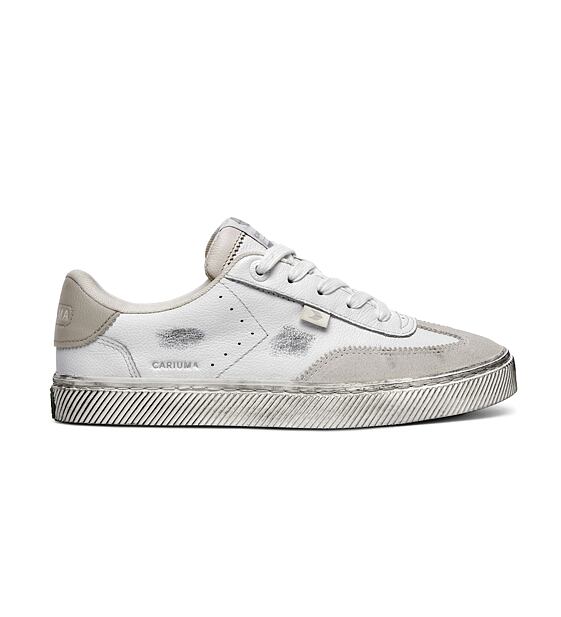 Womens leisure shoes Cariuma TOCA Vintage Warm White Diamond Leather and Suede Sneaker