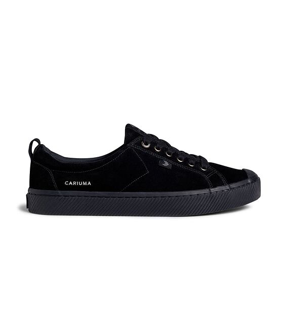 Mens leisure shoes Cariuma OCA Low All Black Suede Sneaker