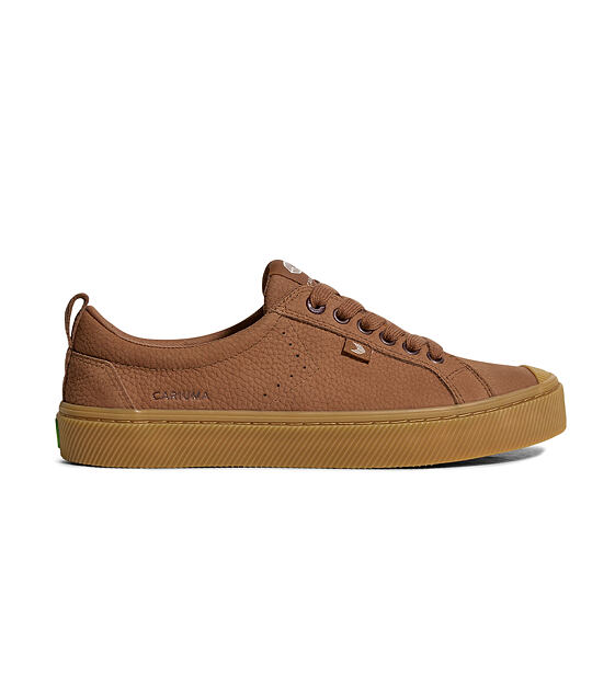 Dámské volnočasové boty Cariuma OCA Low Gum Sienna Brown Premium Leather Sneaker