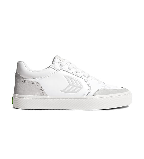 Pánské volnočasové boty Cariuma VALLELY White Leather Vintage White Suede Ice Logo Sneaker