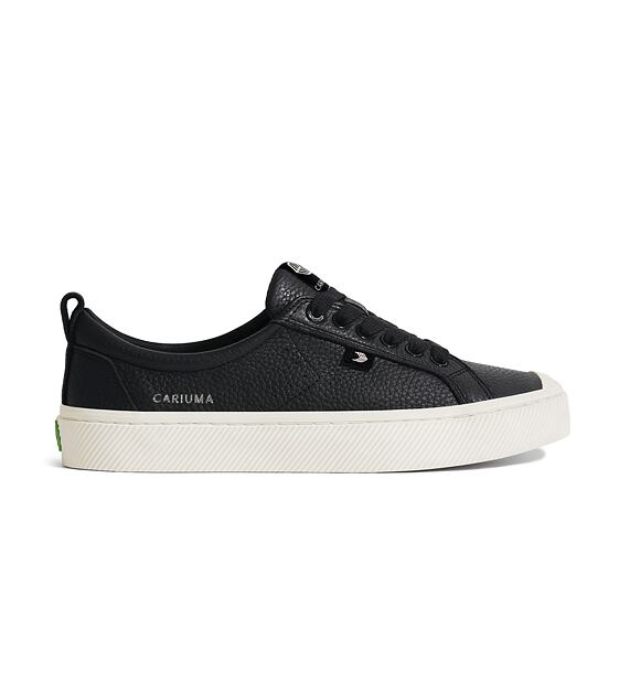 Womens leisure shoes Cariuma OCA Low Black Premium Leather Sneaker