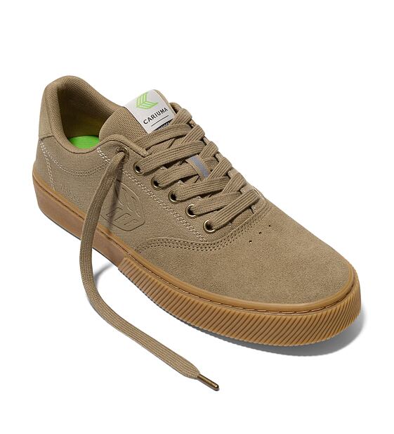 Pánské volnočasové boty Cariuma NAIOCA PRO Gum Burnt Sand Suede and Canvas Burnt Sand Logo Sneaker