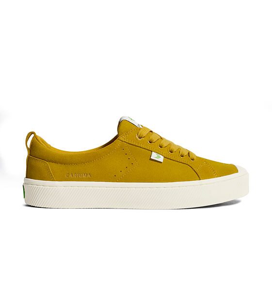 Womens leisure shoes Cariuma OCA Low Lemon Curry Suede Sneaker