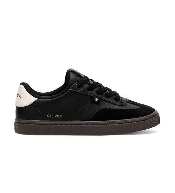 Mens leisure shoes Cariuma TOCA Soft Grain Leather and Suede Teak Black
