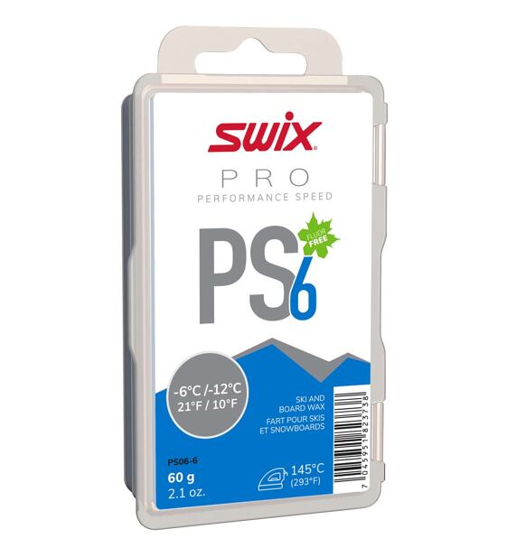 Glide wax Swix PS6 Blue -6°C/-12°C, 60g