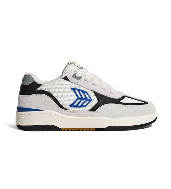 Mens leisure shoes Cariuma Skategoat C25 PRO Smoke White Suede Off-White Mesh Bold Blue Logo Black S