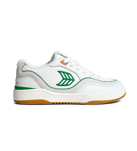 Womens leisure shoes Cariuma UBA Gum White Leather Green Logo Sneaker