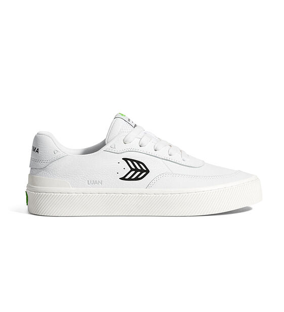 Mens leisure shoes Cariuma LUAN PRO White Premium Leather Black Logo Sneaker