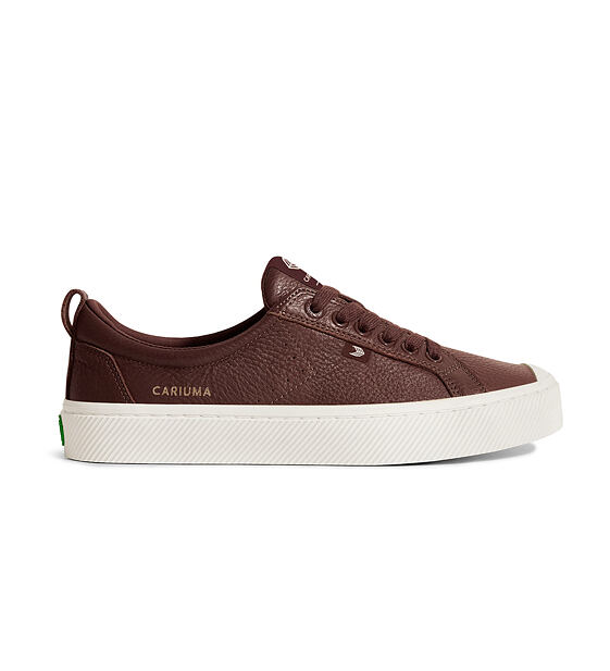 Mens leisure shoes Cariuma OCA Low Brown Premium Leather Sneaker