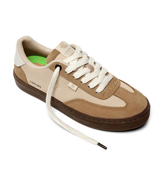 Womens leisure shoes Cariuma TOCA Teak Light Cream Nylon Latte Suede Sneaker