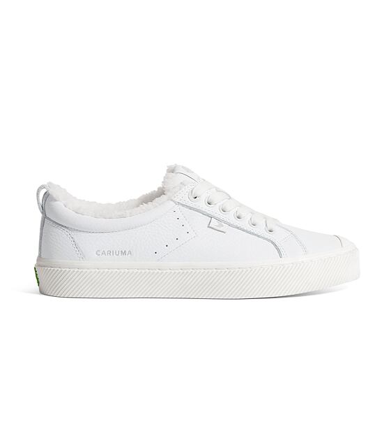 Womens leisure shoes Cariuma OCA Therma Low White Premium Leather Sneaker