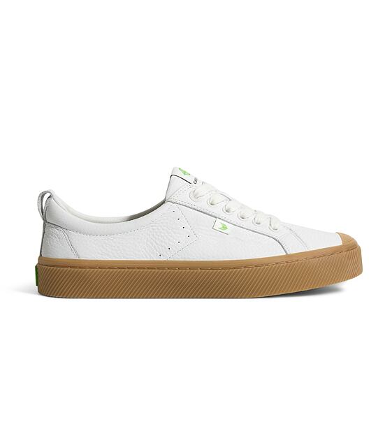 Mens leisure shoes Cariuma OCA Low Gum White Premium Leather Sneaker