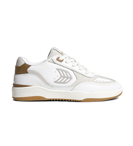 Pánské volnočasové boty Cariuma Skategoat C25 White Leather Silver Cloud Logo Camel Sneaker