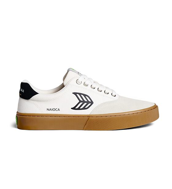 Pánské volnočasové boty Cariuma NAIOCA PRO Stripe Suede and Canvas Gum Vintage White