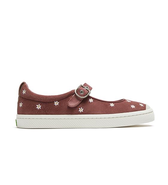 Dámské volnočasové boty Cariuma OCA Mary Jane Withered Rose Suede Embroidered Flowers Sneaker