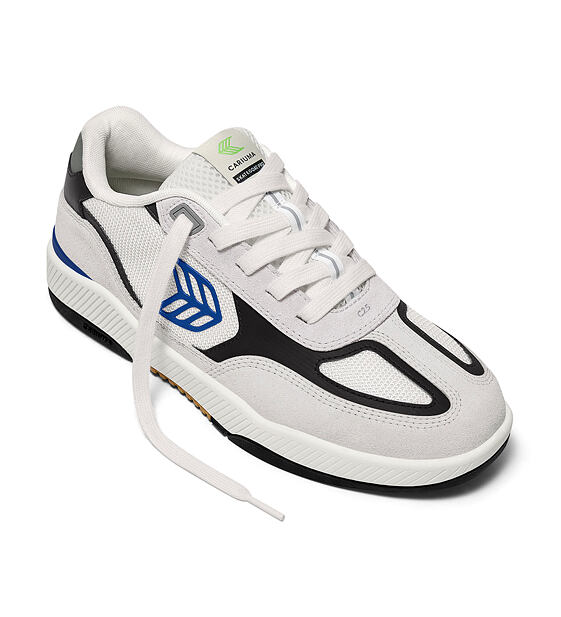 Mens leisure shoes Cariuma Skategoat C25 PRO Smoke White Suede Off-White Mesh Bold Blue Logo Black S