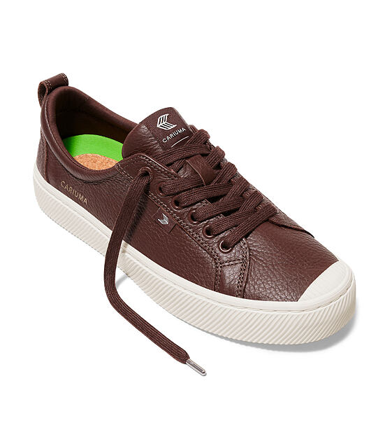 Mens leisure shoes Cariuma OCA Low Brown Premium Leather Sneaker