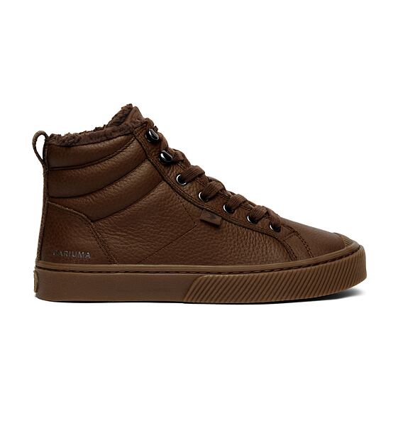 Womens leisure shoes Cariuma OCA Therma High Brown Premium Leather Boot