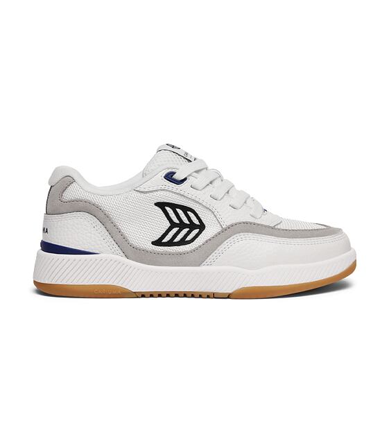 Mens leisure shoes Cariuma UBA PRO Off-White Suede and Smoke White Mesh Black Logo Sneaker