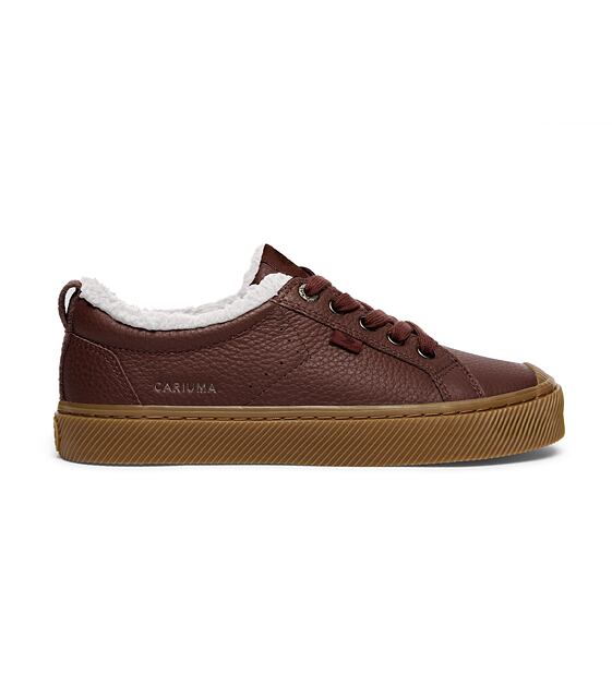Womens leisure shoes Cariuma OCA Therma Low Brown Premium Leather Boot