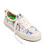 Mens leisure shoes Cariuma OCA Low White Spectrum Blue Parrot Print Canvas Sneaker