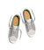 Womens leisure shoes Cariuma OCA Low Light Grey Canvas Vintage White Suede Sneaker