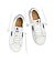 Womens leisure shoes Cariuma SALVAS White Leather Bright Navy Logo Sneaker