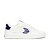 Womens leisure shoes Cariuma SALVAS White Leather Bright Navy Logo Sneaker