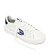 Womens leisure shoes Cariuma SALVAS White Leather Bright Navy Logo Sneaker