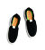 Womens leisure shoes Cariuma SLIP-ON PRO Black Suede and Canvas Ivory Logo Sneaker
